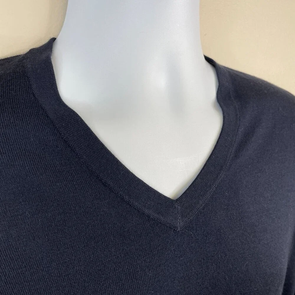 Murano Mens Modern Performance Pullover Sweater Size‎ L Navy Blue Long Sleeve